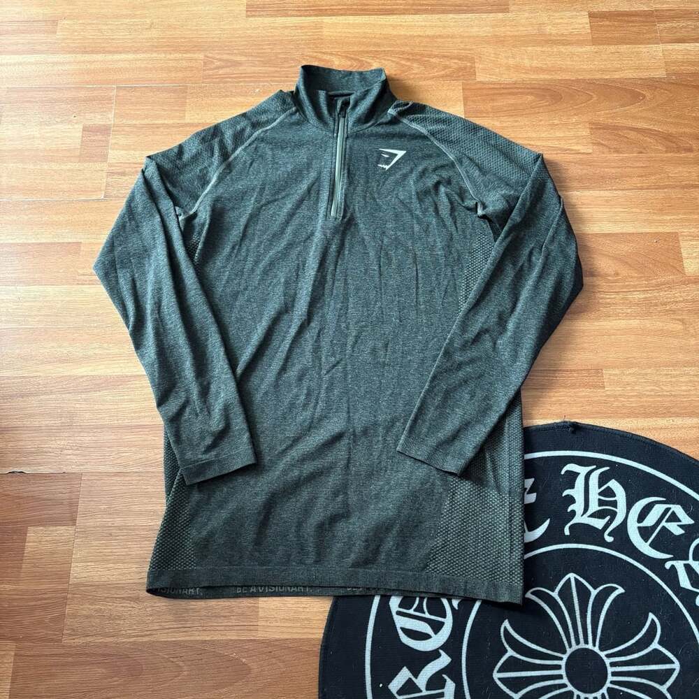 Gymshark Vital Seamless 1/4 Zip Pullover Olive Green S